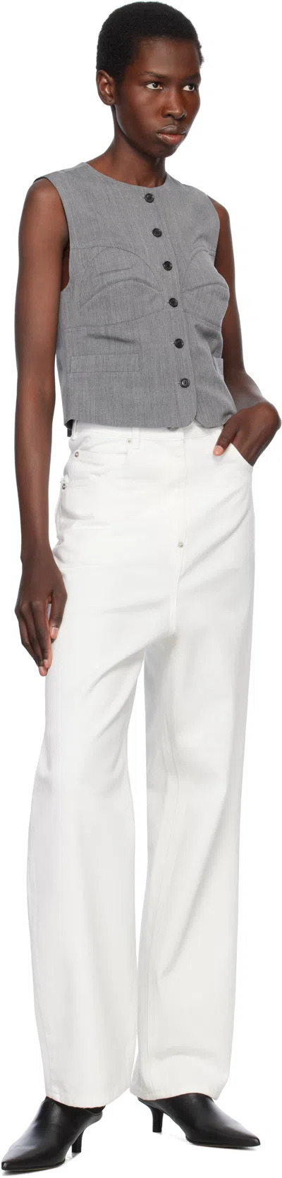 Pushbutton Gray Dummy Shaped Vest In Grey