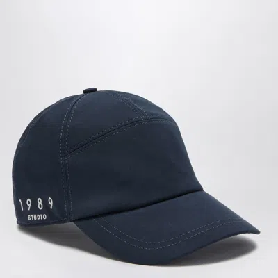 1989 Studio Solid Color Cap With Embroidered Logo In Blue