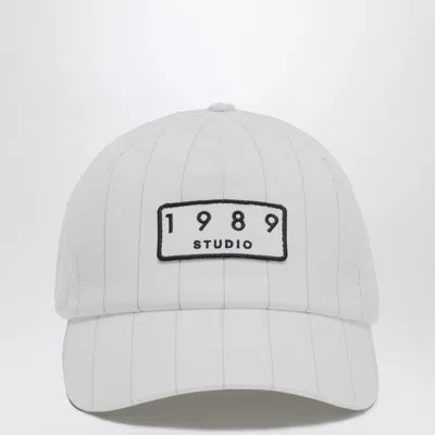 1989 Studio Logo Patch Striped Baseball Cap In Gray
