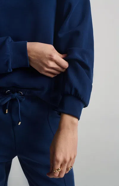 Mavi Luxe Touch Oversized Sweatshirt In Medieval Blue