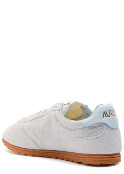 Autry Windspin Low Suede Sneakers With Ultra-flat Sole In Grey