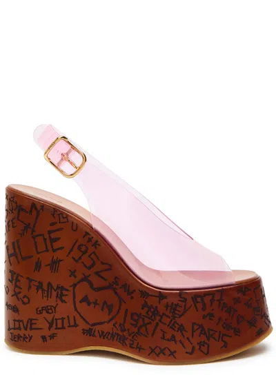 Chloé Chloe Women Pink Pvc Maxime Wedges