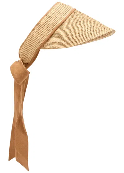 Lack Of Color Raffia Visor In Brown