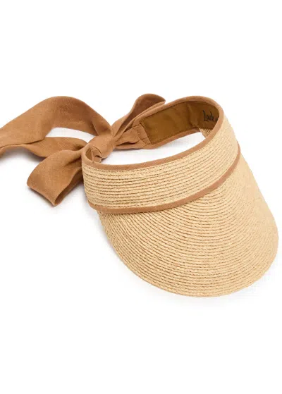 Lack Of Color Raffia Visor In Brown