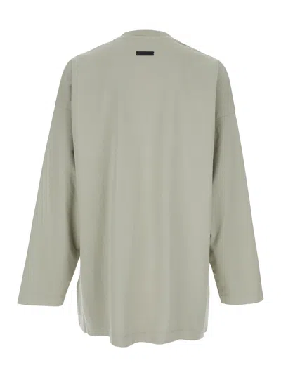 Fear Of God Grey T-shirt With Eternal Print On The Front And Logo Patch On The Back In Grey