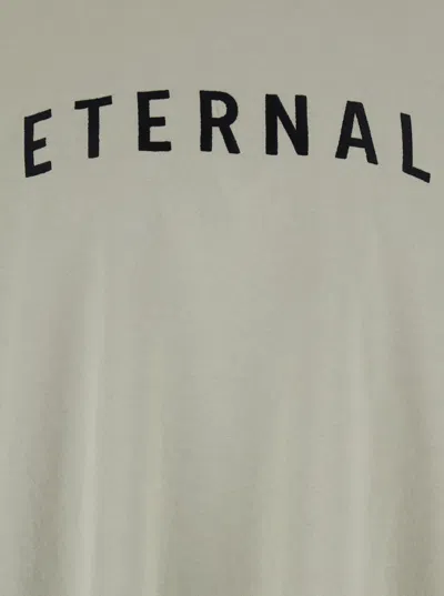Fear Of God Grey T-shirt With Eternal Print On The Front And Logo Patch On The Back In Grey