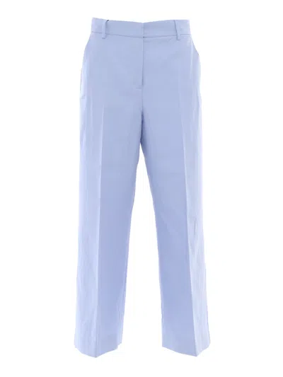 Weekend Max Mara Zircone Linen-blend Tailored Pants In Light Blue