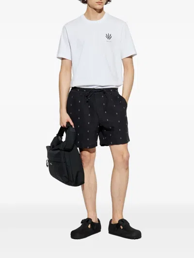 Rag & Bone Elastic Drawstring Waist Shorts In Black