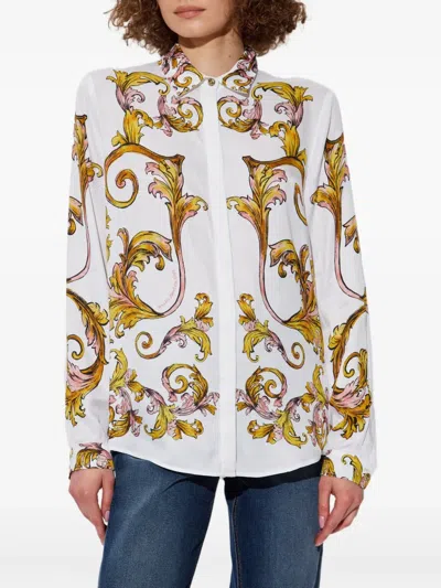 Versace Jeans Couture Outline Barocco Shirt In White
