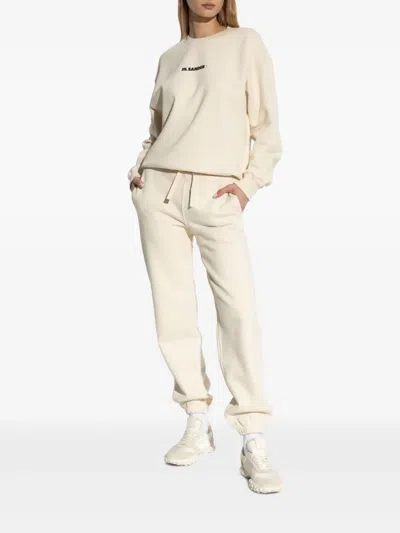 Jil Sander Jersey Track Pants In Neutrals