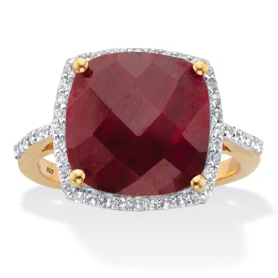 Palm Beach Jewelry 4.25 Tcw Genuine Ruby 14k Gold Over Silver Ring In Yellow