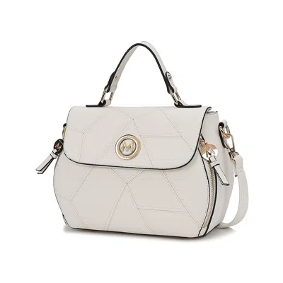 Mkf Collection By Mia K Clementine Vegan Leather Women's Satchel Bag By Mia K In White