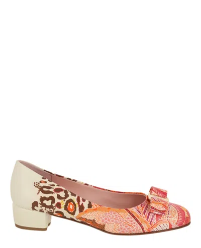 Ferragamo Vara Print Pumps In Multi