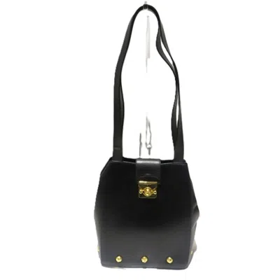 Pre-owned Ferragamo Leather Shoulder Bag () In Black
