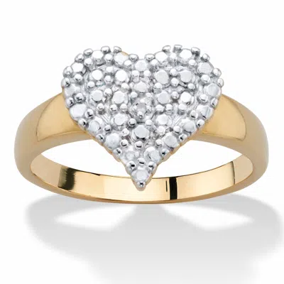 Palm Beach Jewelry Diamond Accent Gold-plated Heart-shaped Ring In Yellow