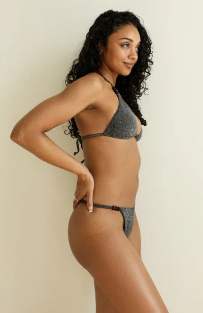 Dippin Daisys Fiji Super Cheeky Bikini Bottom In Sparkle Black