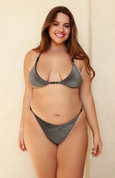 Dippin Daisys Fiji Super Cheeky Bikini Bottom In Sparkle Black