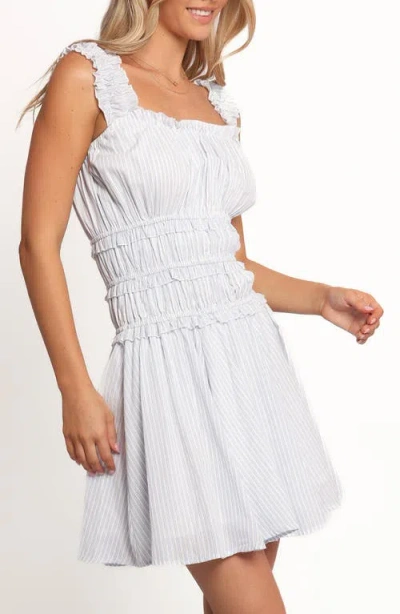 Petal And Pup Petal & Pup Lune Smocked Minidress In Blue Stripe