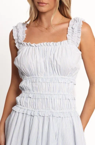 Petal And Pup Petal & Pup Lune Smocked Minidress In Blue Stripe