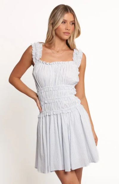 Petal And Pup Petal & Pup Lune Smocked Minidress In Blue Stripe