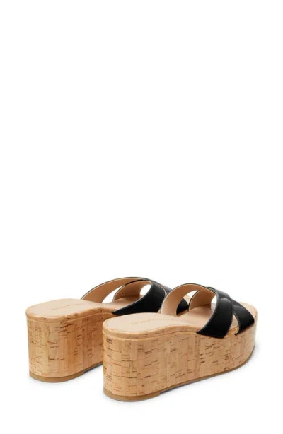 Stuart Weitzman Dayna Platform Wedge Sandal In Black