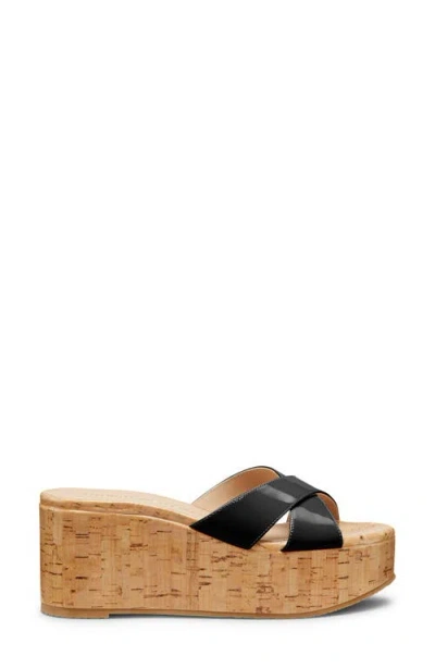 Stuart Weitzman Dayna Platform Wedge Sandal In Black