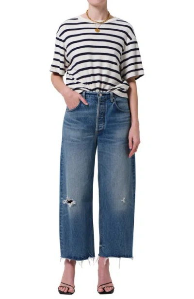 Citizen Of Humanity Citizens Of Humanity Goldie Stripe Relaxed Fit T-shirt In Azure Stripe