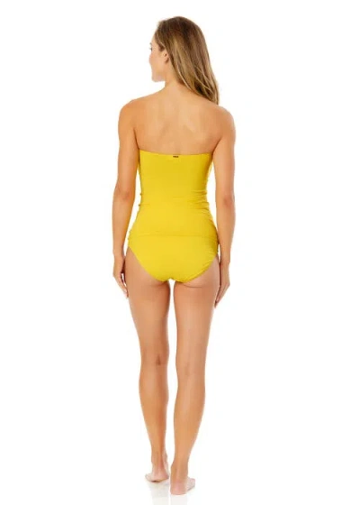Anne Cole Live In Color Twist Front Bandeaukini Swim Top In Sunshine Yellow