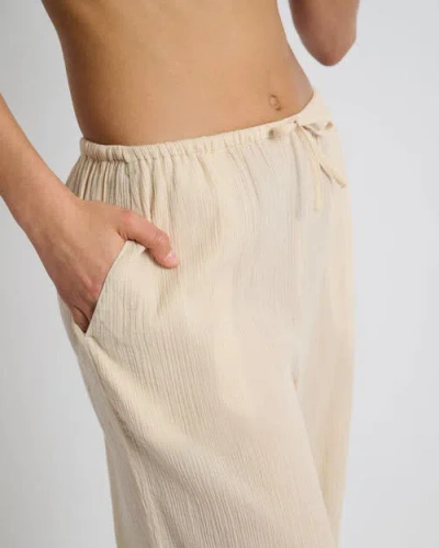 Onia Crinkle Gauze Drawstring Pant In Sandshell