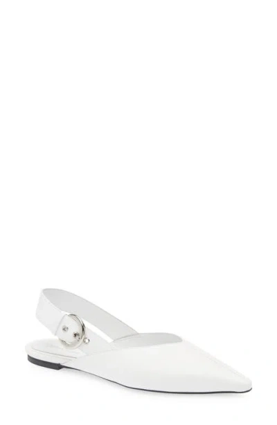 Jeffrey Campbell Scone Slingback Pointed Toe Flat In White