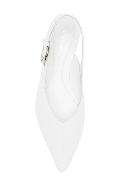 Jeffrey Campbell Scone Slingback Pointed Toe Flat In White