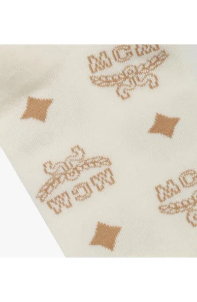 Mcm Monogram Knit Socks In Beige