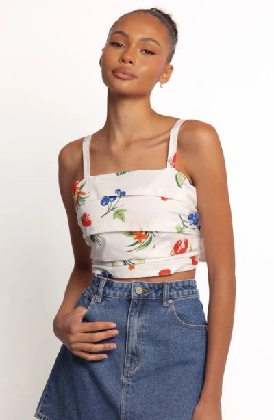Petal And Pup Petal & Pup Geneva Fruit Print Bow Accent Cotton Camisole In White