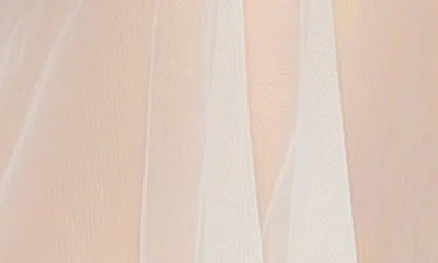 Black Bow Veil Ruffle Mesh Camisole & Briefs Set In Cloud Dancer