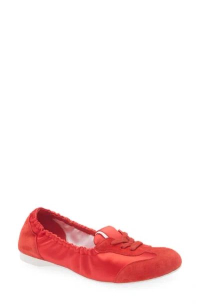 Jeffrey Campbell Stepper Flat In Red Combo