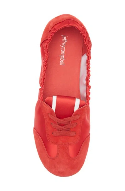 Jeffrey Campbell Stepper Flat In Red Combo