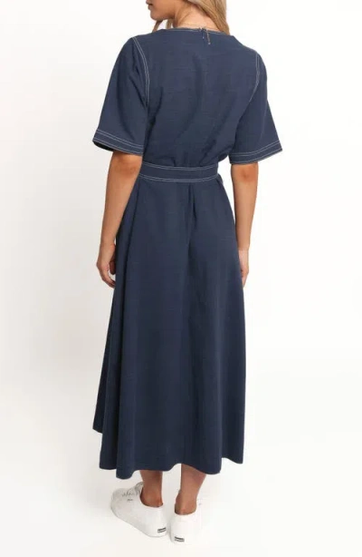 Petal And Pup Petal & Pup Kade Cotton Midi Dress In Blue