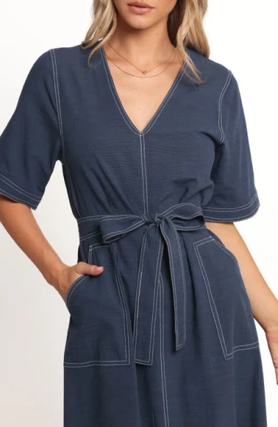 Petal And Pup Petal & Pup Kade Cotton Midi Dress In Blue