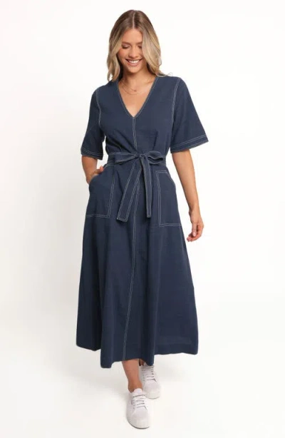 Petal And Pup Petal & Pup Kade Cotton Midi Dress In Blue