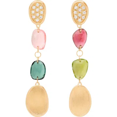 Marco Bicego Diamond Tourmaline Drop Earrings In Gold
