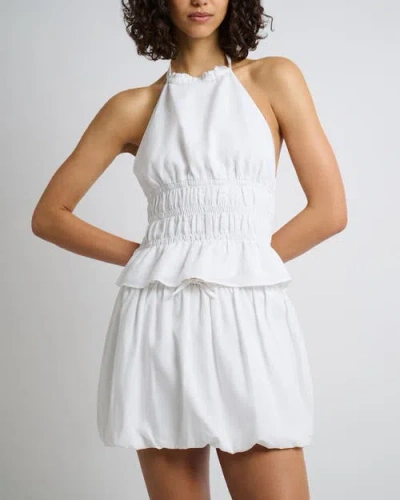 Onia Air Linen Bubble Linen-blend Mini Skirt In White