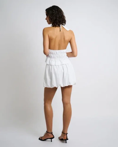 Onia Air Linen Bubble Linen-blend Mini Skirt In White