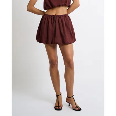 Onia Air Linen Bubble Mini Skirt In Rum