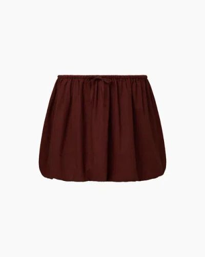 Onia Air Linen Bubble Mini Skirt In Rum