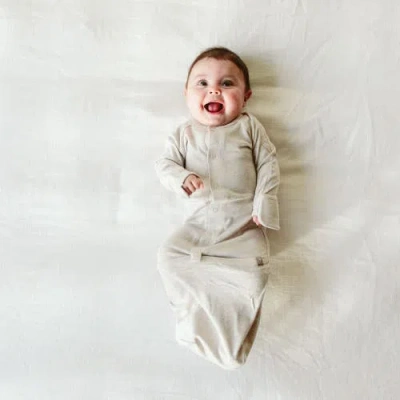 Goumikids Goumi 24 Hour Convertible Sleeper Baby Gown In Storm Gray