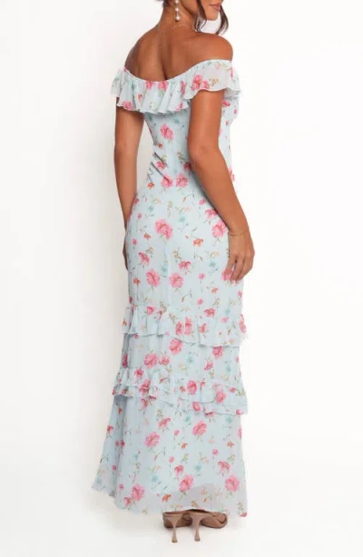 Petal And Pup Petal & Pup Irelynn Off The Shoulder Maxi Dress In Blue