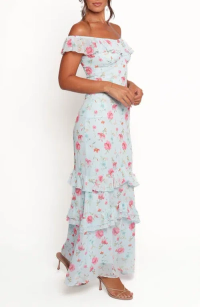 Petal And Pup Petal & Pup Irelynn Off The Shoulder Maxi Dress In Blue