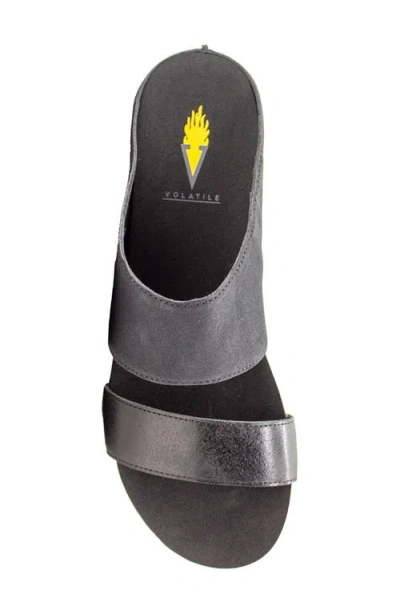 Volatile Campfire Two-strap Sandal In Black