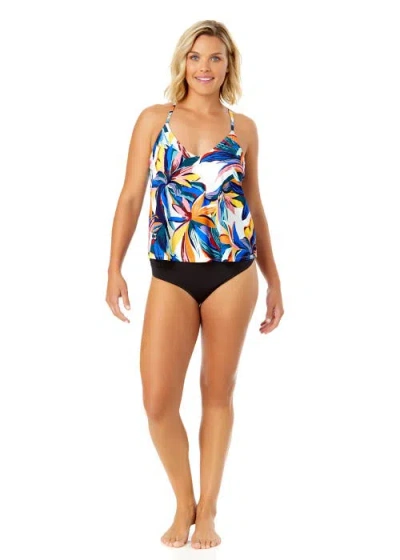 Anne Cole Riviera Floral Easy Triangle Tankini Swim Top In Multi