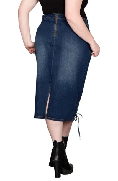 Standards & Practices High Waist Denim Pencil Skirt In Bermuda
